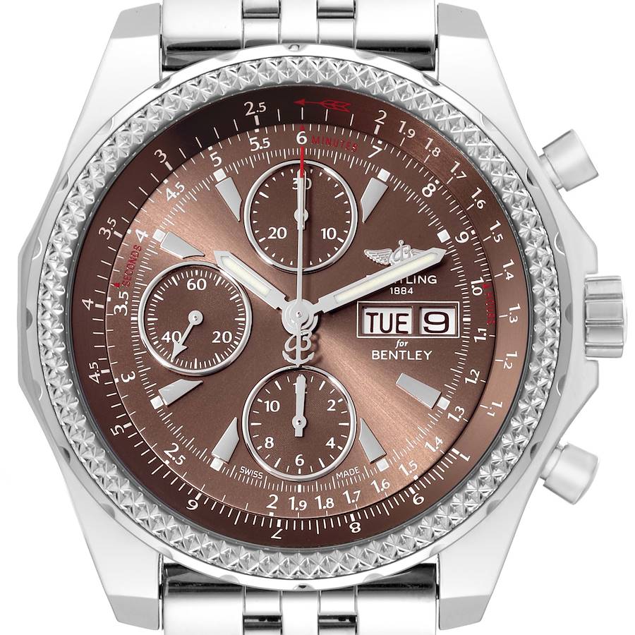 Breitling Bentley Motors GT Special Edition Bronze Dial Steel Mens Watch A13362 Box Card SwissWatchExpo