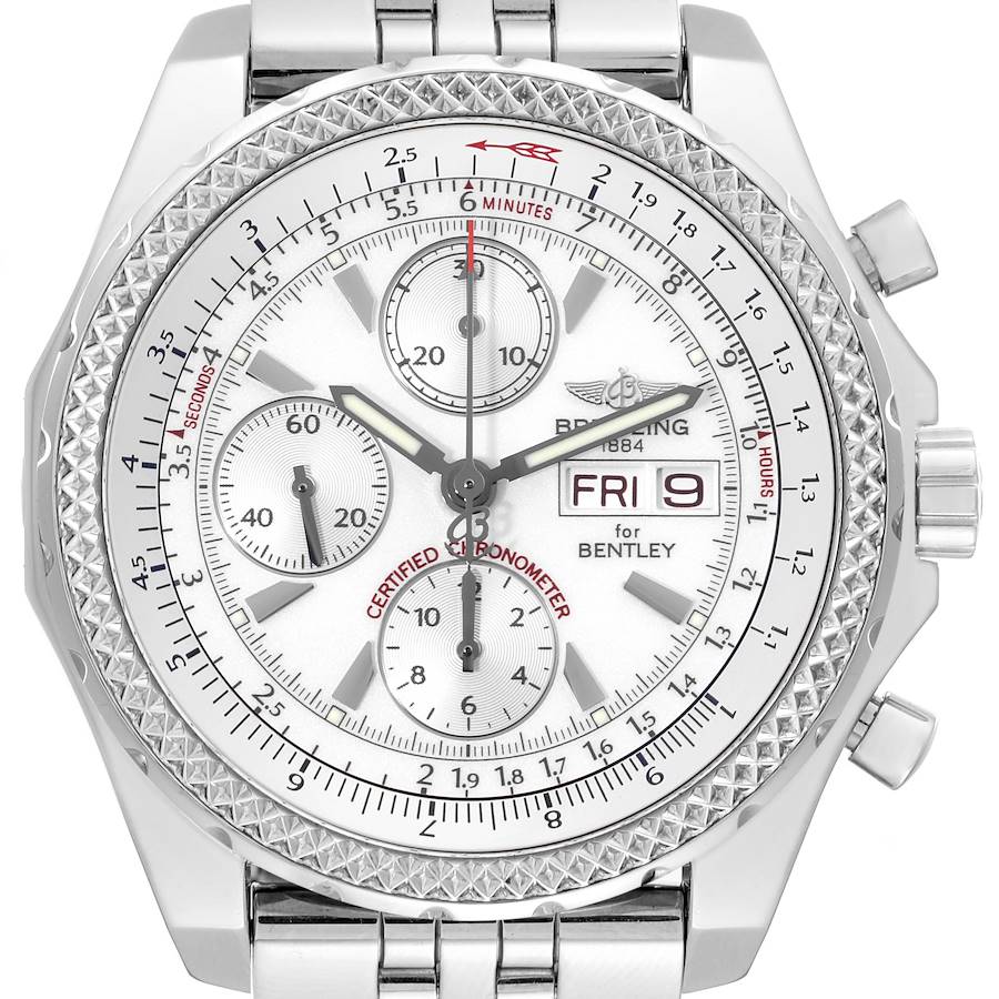 Breitling Bentley Motors GT White Dial Steel Mens Watch A13362 SwissWatchExpo