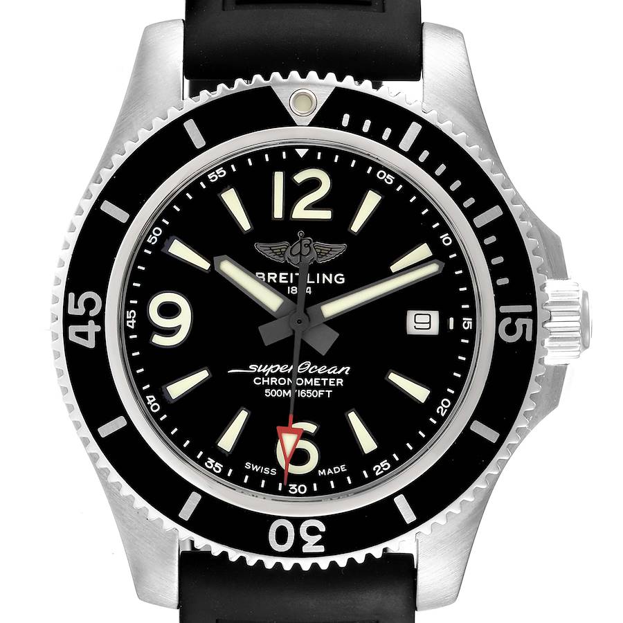 Breitling Superocean 42 Black Dial Steel Mens Watch A17366 Box Papers SwissWatchExpo