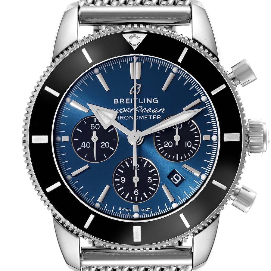 Breitling SuperOcean Heritage II B01 Blue Dial Steel Mens Watch AB0162 SwissWatchExpo