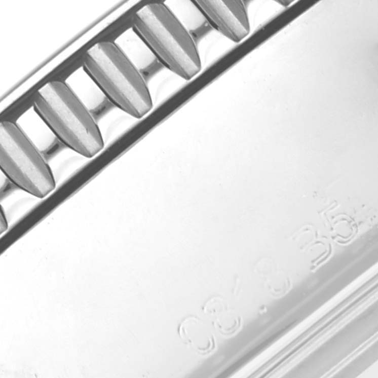 This is a close-up of the bezel edge and a portion of the case back on a Breitling Superocean A17365 Men
s Stainless Steel Blue Dial A17365 Men
s Stainless Steel Blue Dial watch.