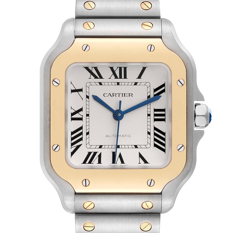 Cartier Santos Medium Steel Yellow Gold Mens Watch W2SA0016 Unworn SwissWatchExpo