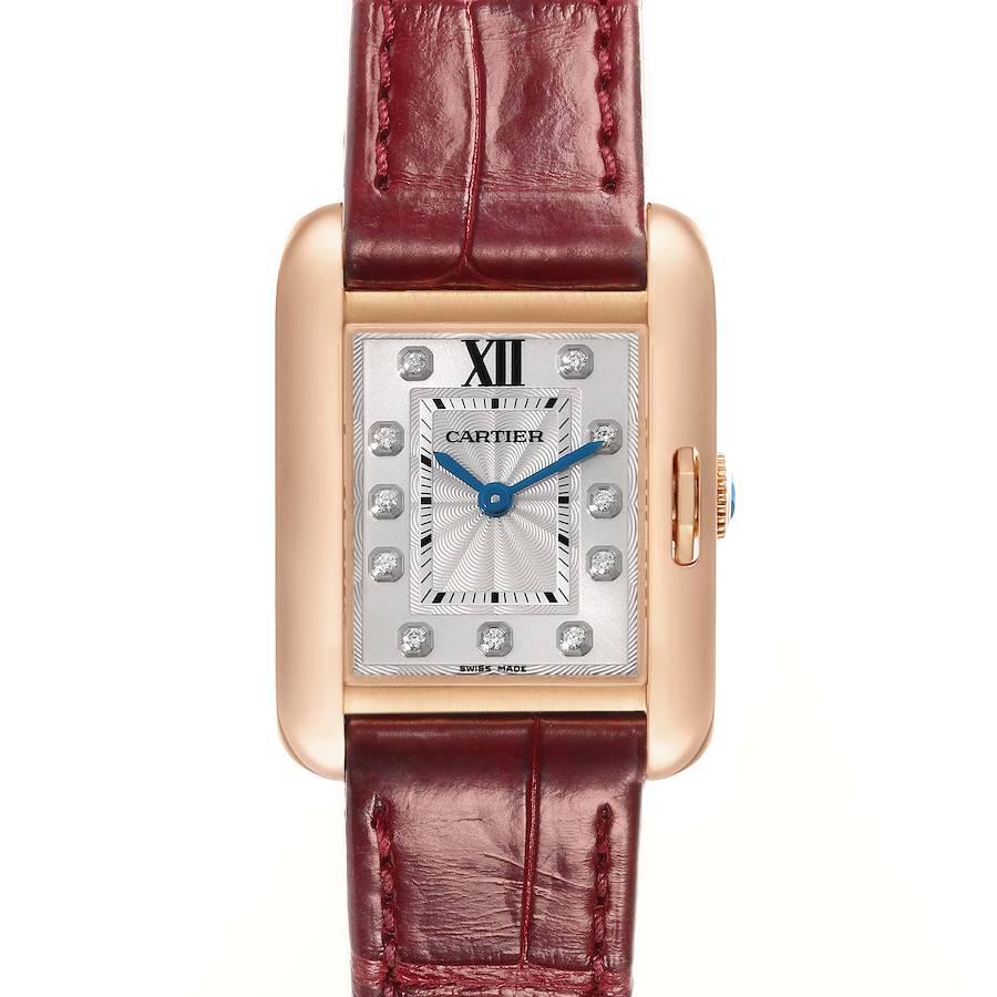 Cartier Tank Anglaise Rose Gold Diamond Dial Small Ladies Watch WJTA0007 Papers SwissWatchExpo