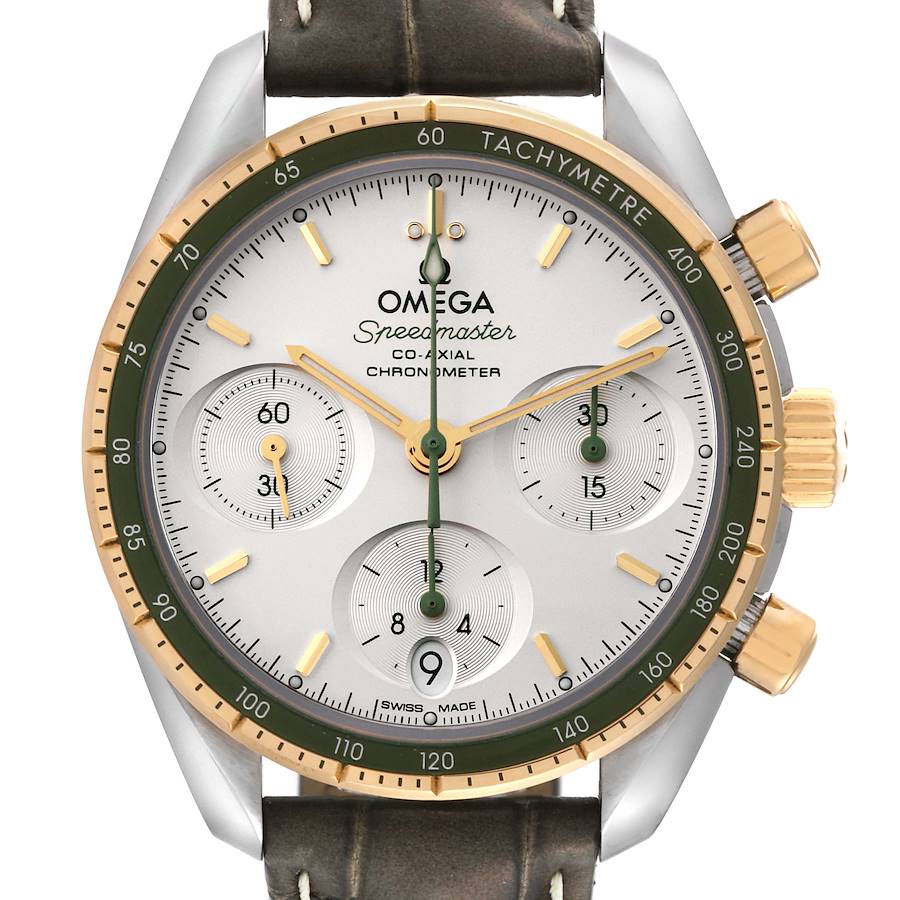 Omega Speedmaster 38 Steel Yellow Gold Mens Watch 324.23.38.50.02.001 Box Card SwissWatchExpo