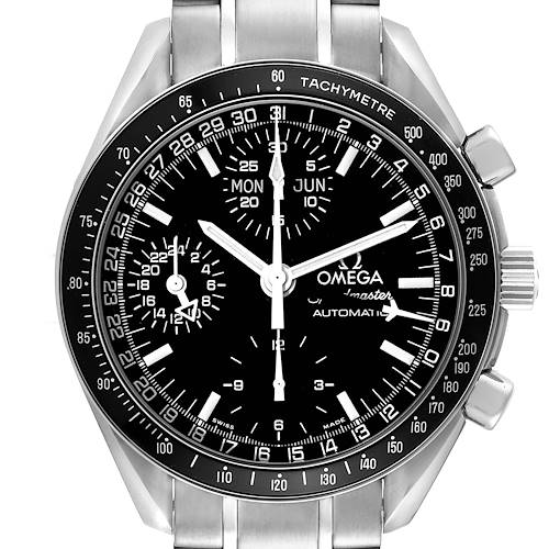 Photo of Omega Speedmaster Day Date Black Dial Automatic Mens Watch 3520.50.00 Box Card