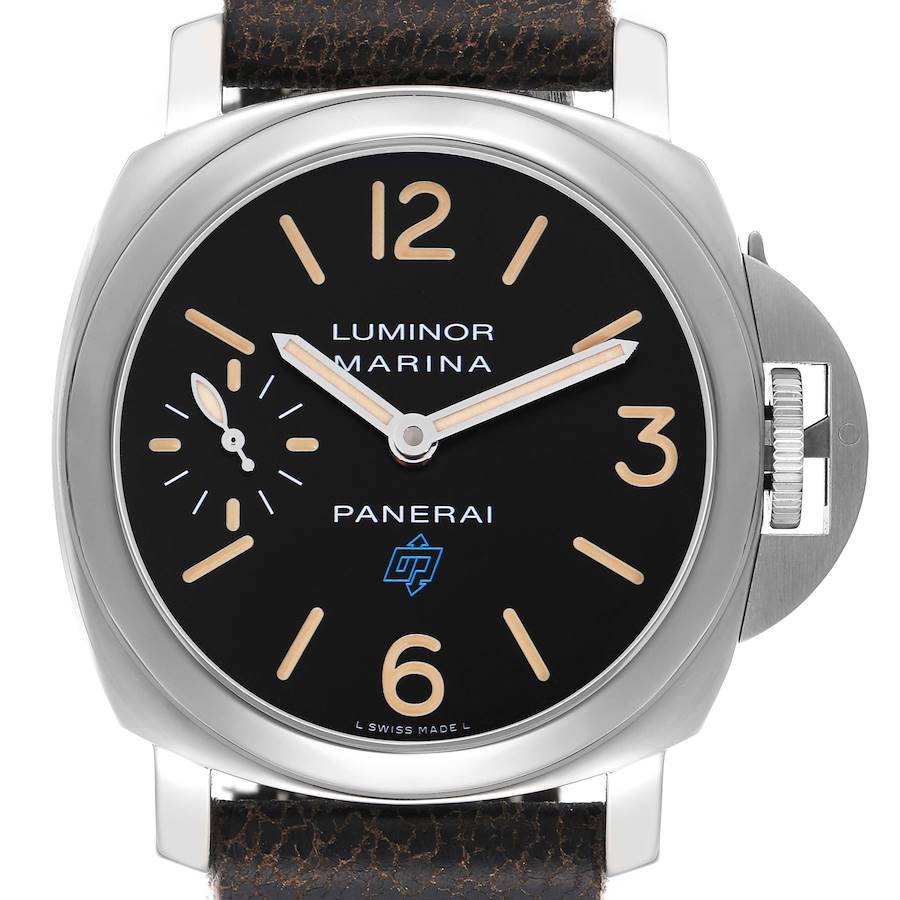 The Panerai Luminor PAM00631 men's watch is shown from the front, displaying the dial, crown guard, and strap at the top and bottom.