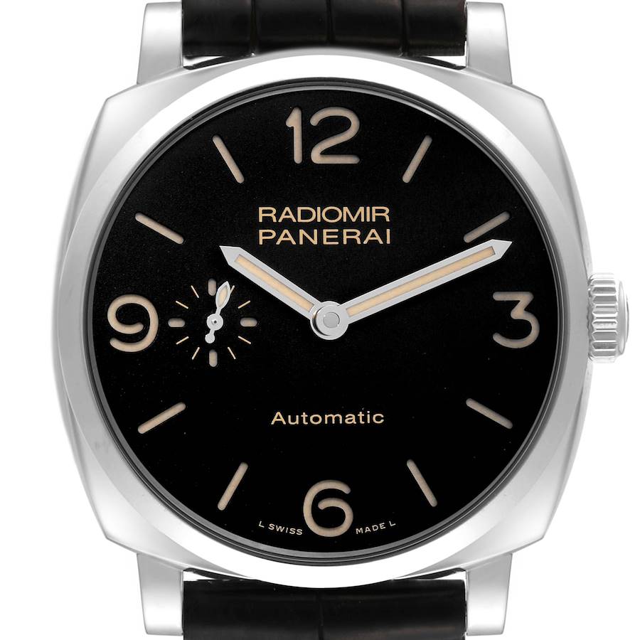 Panerai Radiomir Black Dial 3 Days 42mm Steel Mens Watch PAM00620 Papers