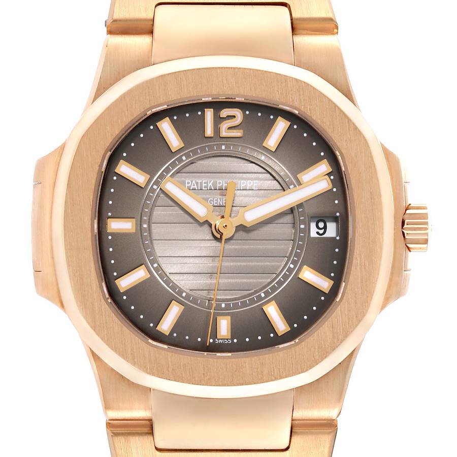 Patek Philippe Nautilus Rose Gold Slate Dial Ladies Watch 7011/1R-10 SwissWatchExpo