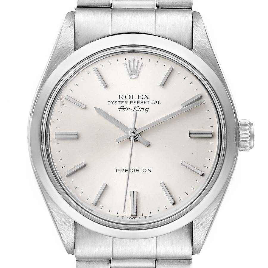 Rolex Air King Vintage Stainless Steel Silver Dial Mens Watch 5500 Papers SwissWatchExpo