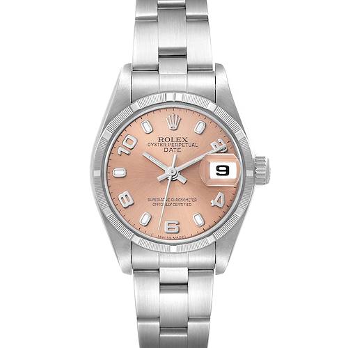 Photo of Rolex Date Salmon Dial Oyster Bracelet Steel Ladies Watch 79190