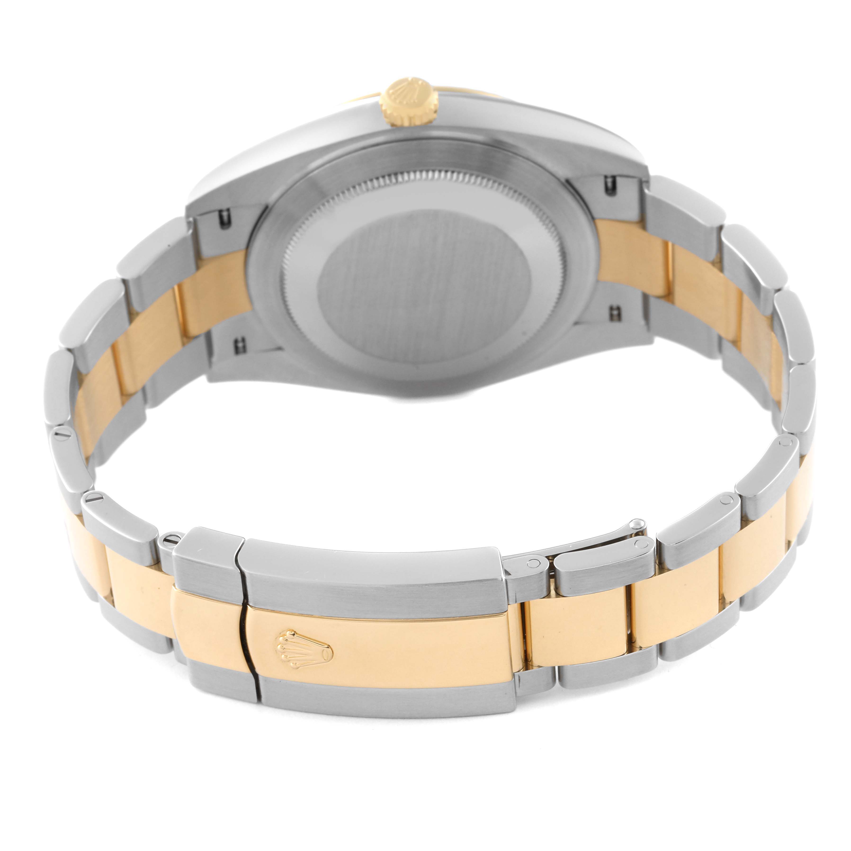 The image shows the rear view of the Rolex Datejust 41 126333 Men's Steel and Gold (two tone) Grey Dial 126333 Men's Steel and Gold (two tone) Grey Dial model, displaying the closed clasp and back of the case.