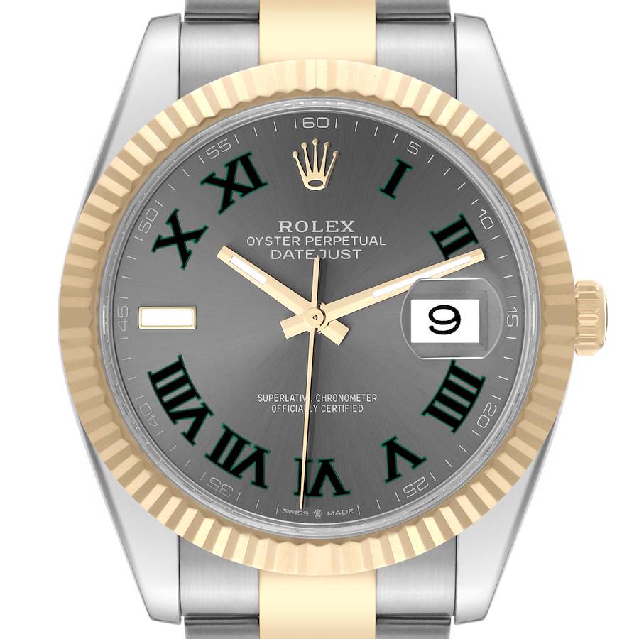 Rolex Datejust 41 Steel Yellow Gold Wimbledon Dial Mens Watch 126333 Box Card SwissWatchExpo