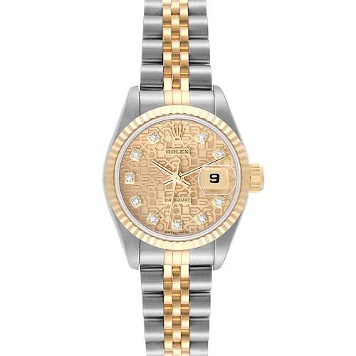 Photo of Rolex Datejust Diamond Dial Steel Yellow Gold Ladies Watch 69173 Box Papers