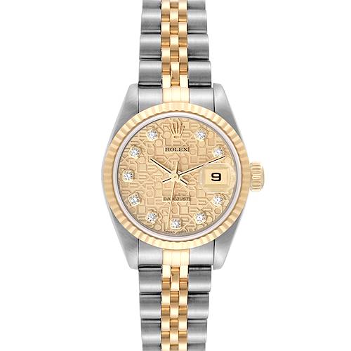 Photo of Rolex Datejust Steel Yellow Gold Anniversary Diamond Dial Ladies Watch 79173