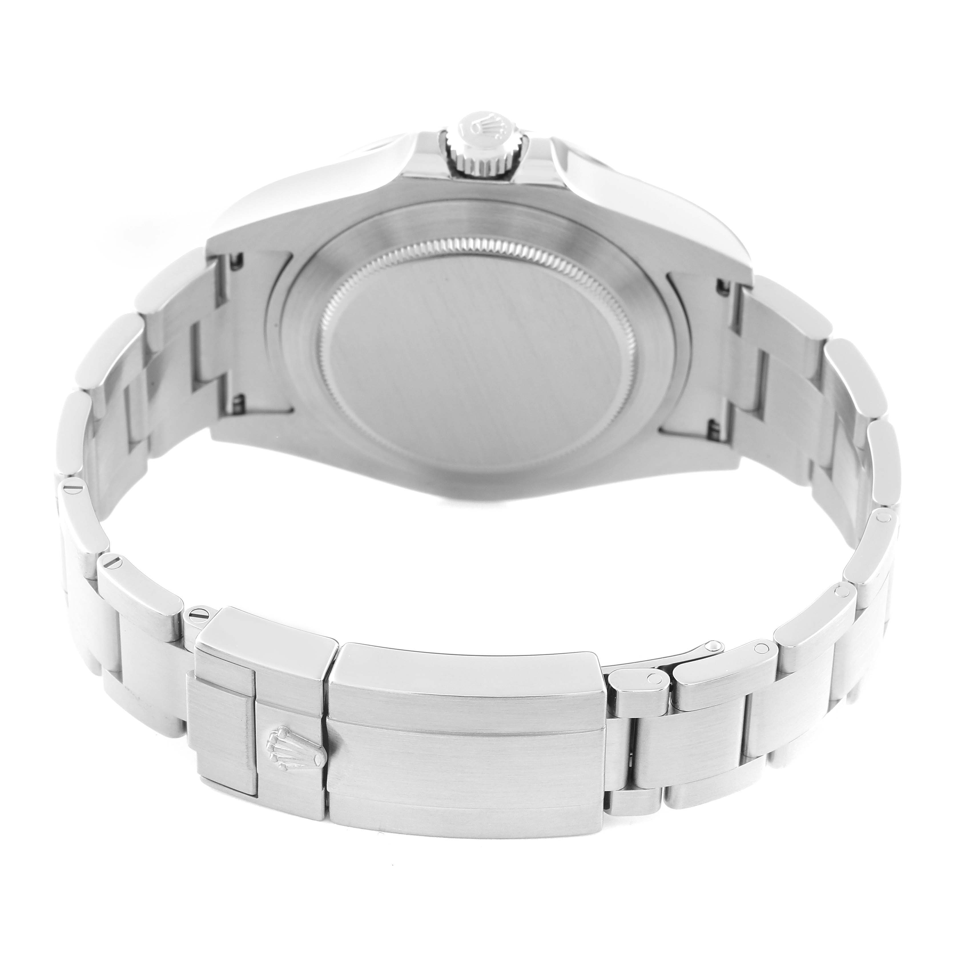 The image shows the back case and bracelet of a Rolex Explorer 216570 Men's Stainless Steel White Dial 216570 Men's Stainless Steel White Dial watch.