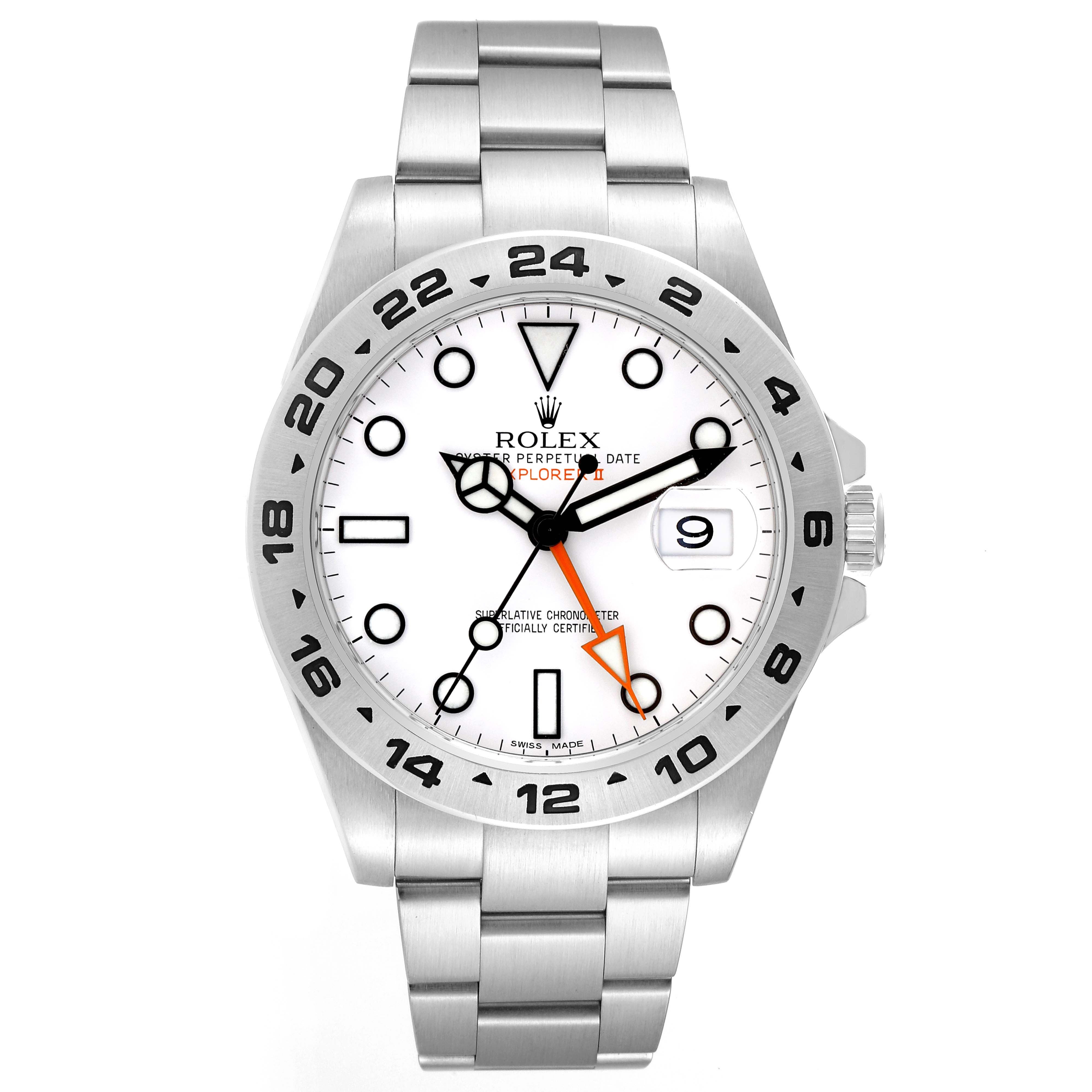 The image shows a front view of a Rolex Explorer 216570 Men's Stainless Steel White Dial 216570 Men's Stainless Steel White Dial watch, featuring a white dial, date window, and stainless steel bracelet.