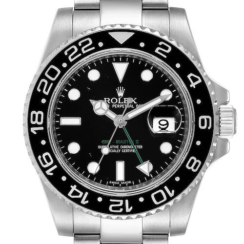 Photo of Rolex GMT Master II Black Dial Bezel Steel Mens Watch 116710
