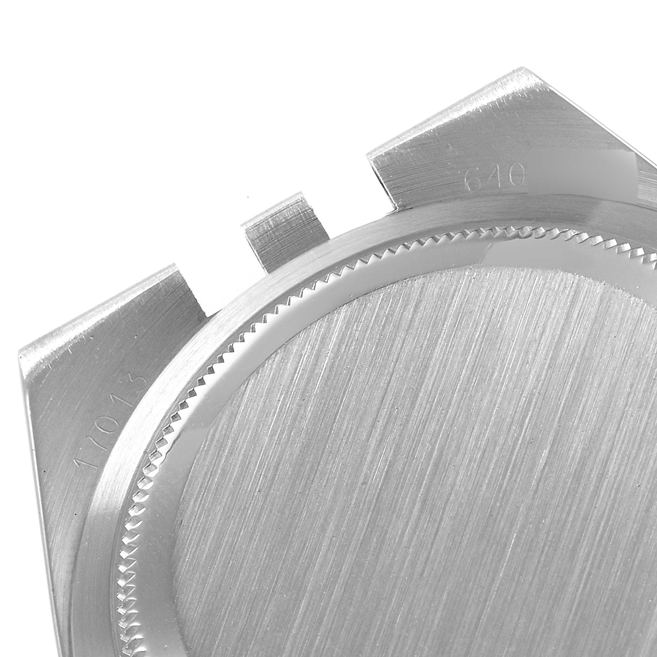 This image shows a close-up of the case back and lugs of a Rolex Oysterquartz 17013 Men's Steel and Gold (two tone) Silver Dial 17013 Men's Steel and Gold (two tone) Silver Dial watch.