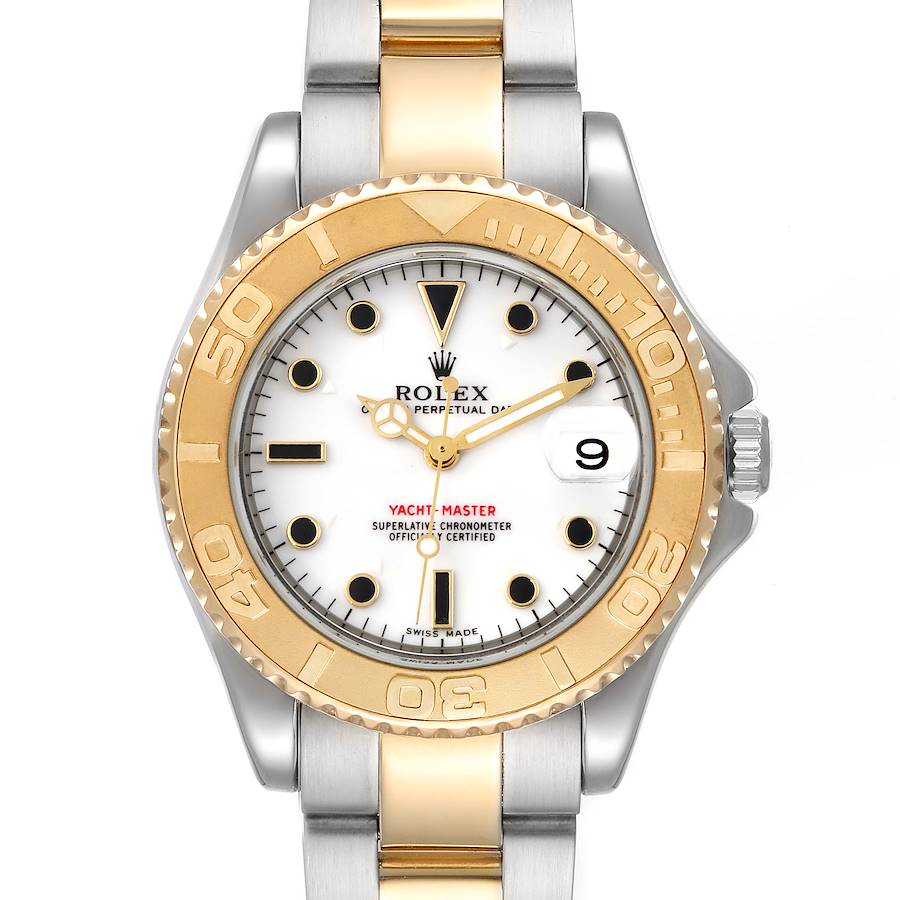 Rolex Yachtmaster 35 Midsize Steel Yellow Gold Unisex Watch 168623 SwissWatchExpo