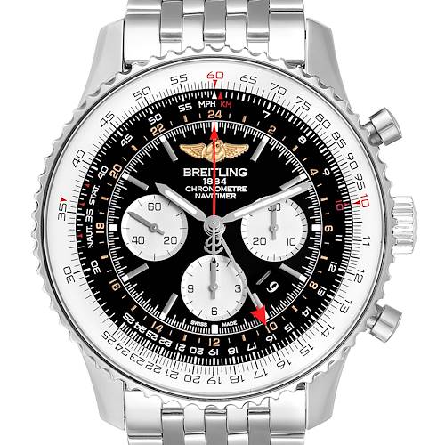 Photo of Breitling Navitimer GMT 48 Black Dial Steel Mens Watch AB0441