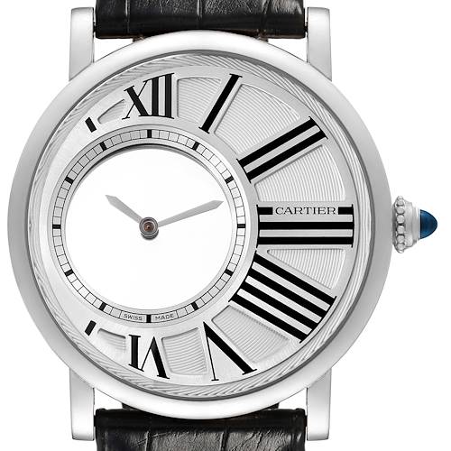 Photo of Cartier Rotonde Heure Mysterieuse White Gold Mens Watch W1556224 Box Papers