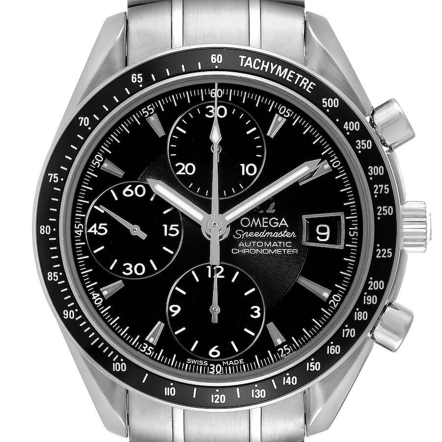 Omega Speedmaster Date Chronograph Black Dial Mens Watch 3210.50.00 Box Card SwissWatchExpo