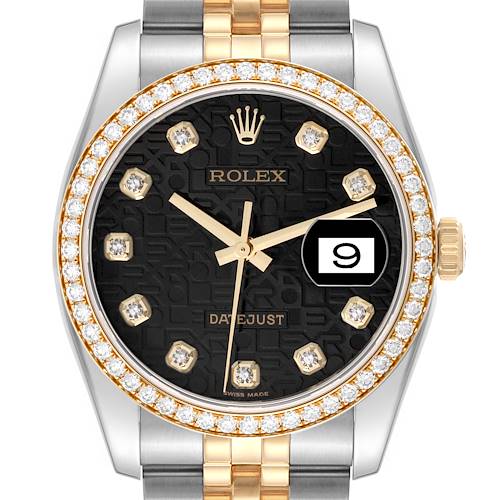 Photo of Rolex Datejust Steel Yellow Gold Anniversary Diamond Dial Mens Watch 116243