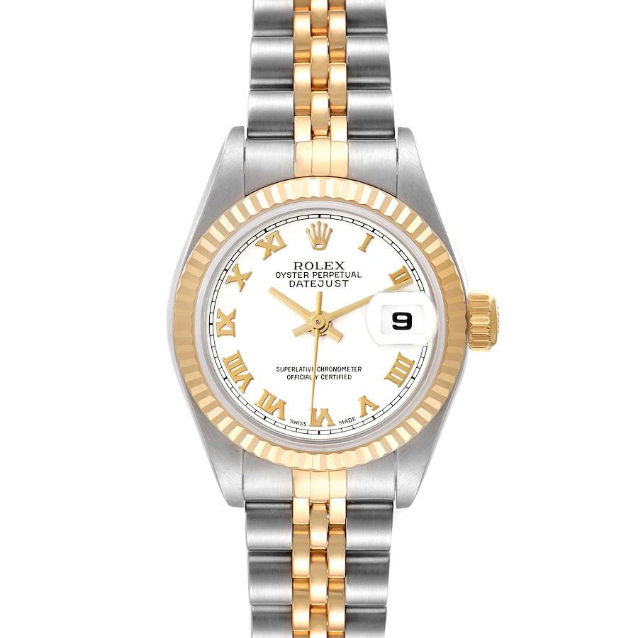 Rolex Datejust Steel Yellow Gold White Dial Ladies Watch 79173 Box Papers SwissWatchExpo