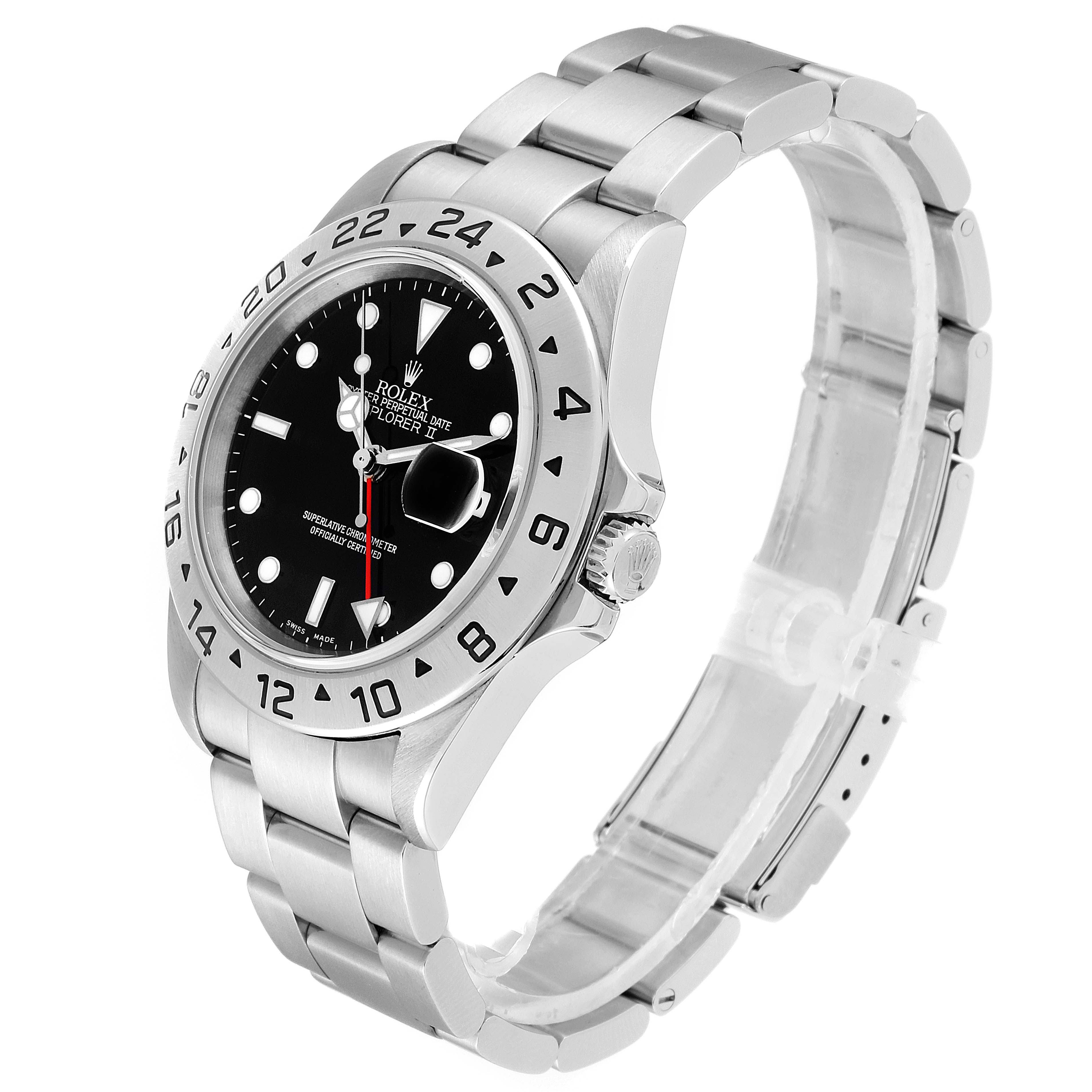 The image shows a Rolex Explorer 16570 Men
s Stainless Steel Black Dial 16570 Men
s Stainless Steel Black Dial watch at a three-quarter angle, displaying the dial, bezel, crown, and bracelet.