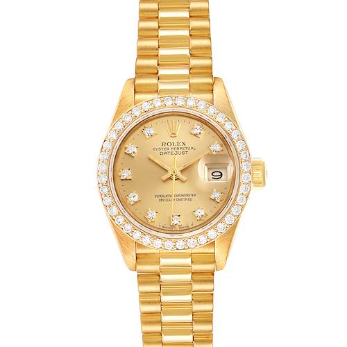 Photo of Rolex President Datejust 26mm Yellow Gold Diamond Ladies Watch 69138