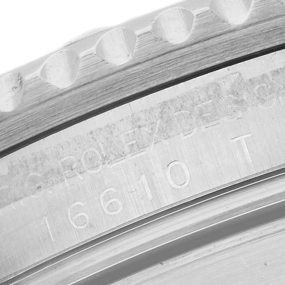 This image shows a close-up of the case side of a Rolex Submariner 16610 Men's Stainless Steel Black Dial 16610 Men's Stainless Steel Black Dial watch, highlighting the model number and bezel edge.