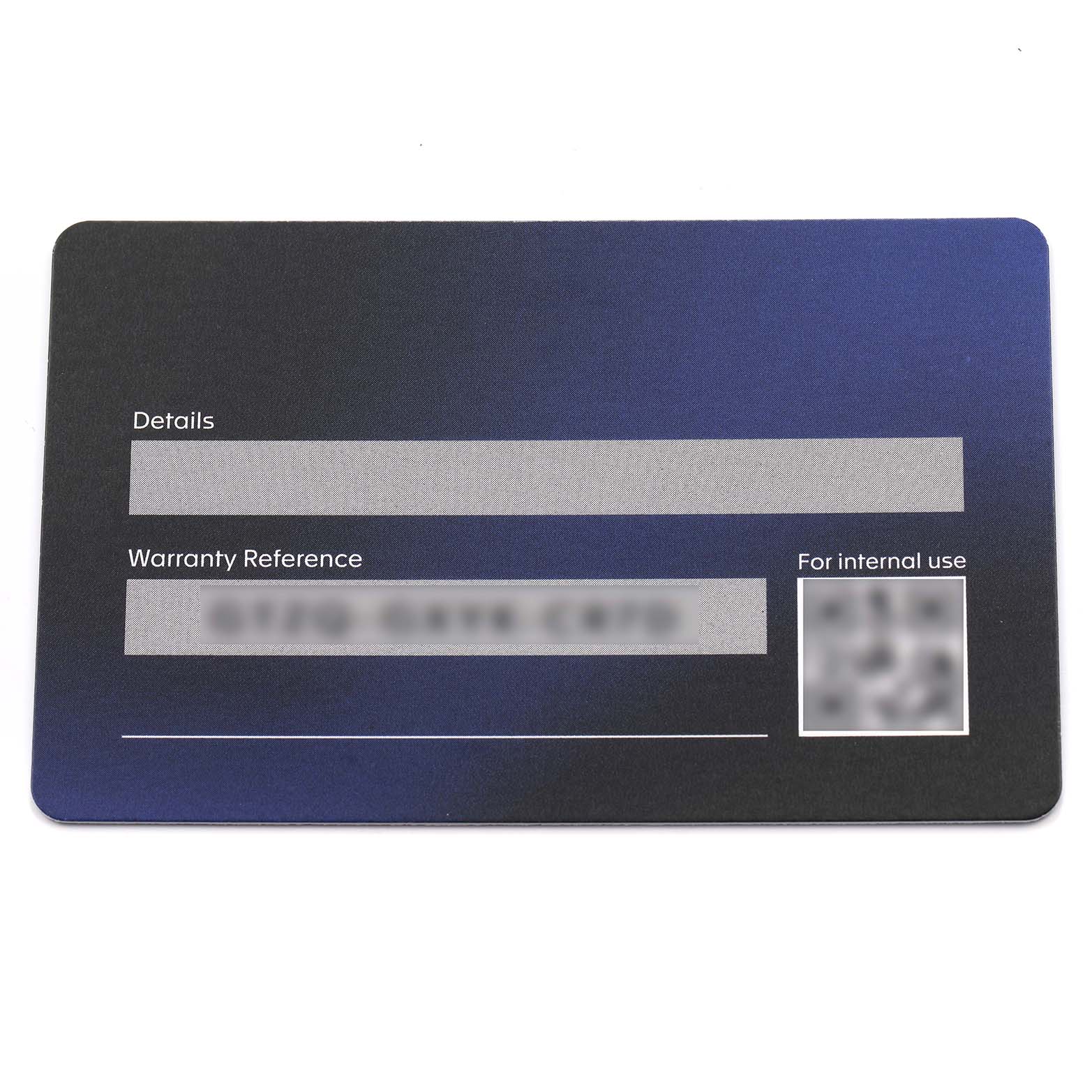 The image shows a warranty card for a Tag Heuer Carrera CBS2213 Men
s Stainless Steel Blue Dial watch, viewed from the top.