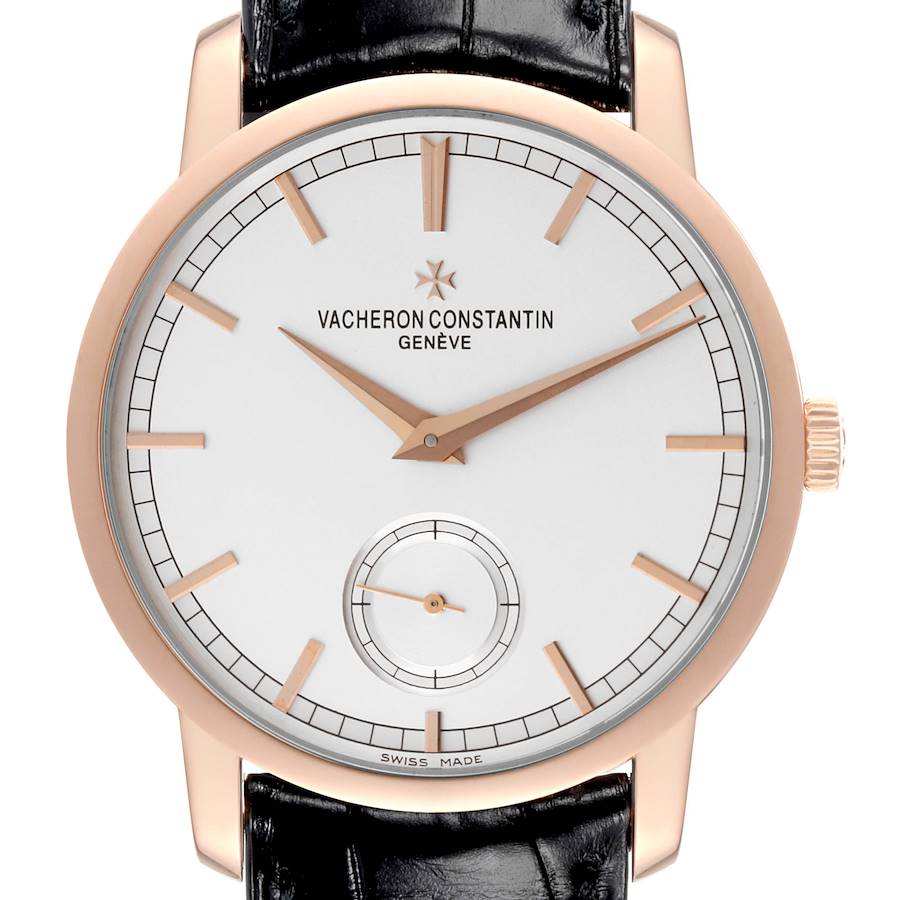 Vacheron Constantin Traditionnelle Silver Dial Rose Gold Mens Watch 82172 Card SwissWatchExpo