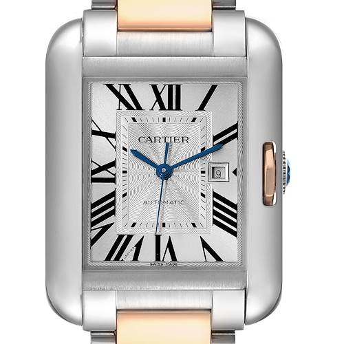 Photo of Cartier Tank Anglaise Large Steel Rose Gold Mens Watch W5310007 Box Papers