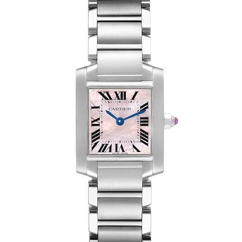 Photo of Cartier Tank Francaise Pink Mother of Pearl Ladies Watch W51028Q3 Box Papers