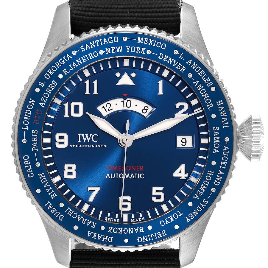 IWC Pilots Timezoner Le Petit Prince Steel Mens Watch IW395503 Box Card SwissWatchExpo