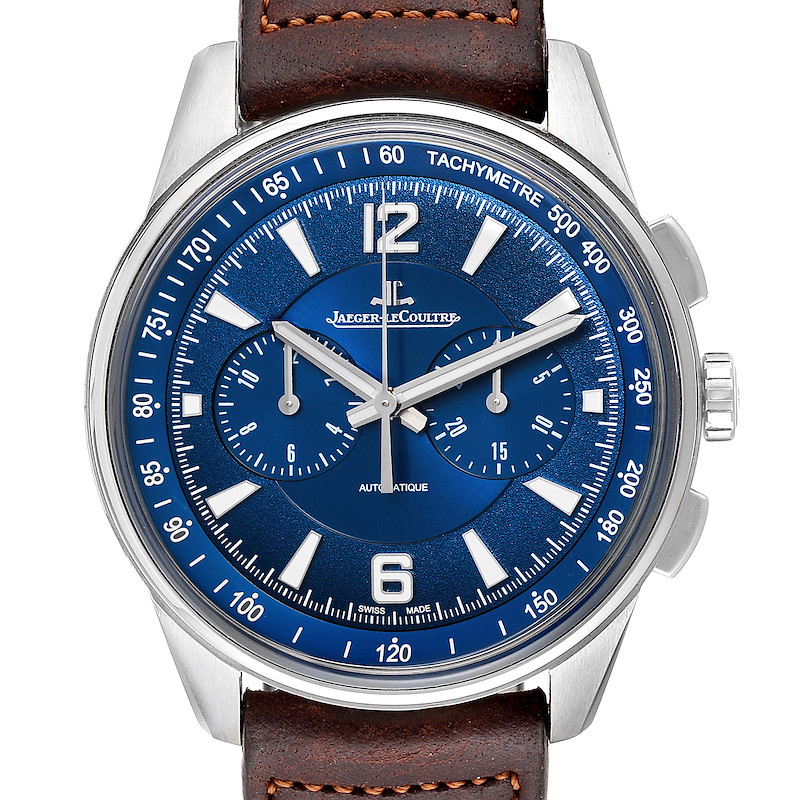 Jaeger Lecoultre Polaris Blue Dial Chronograph Steel Mens Watch 842.8.C1.s SwissWatchExpo
