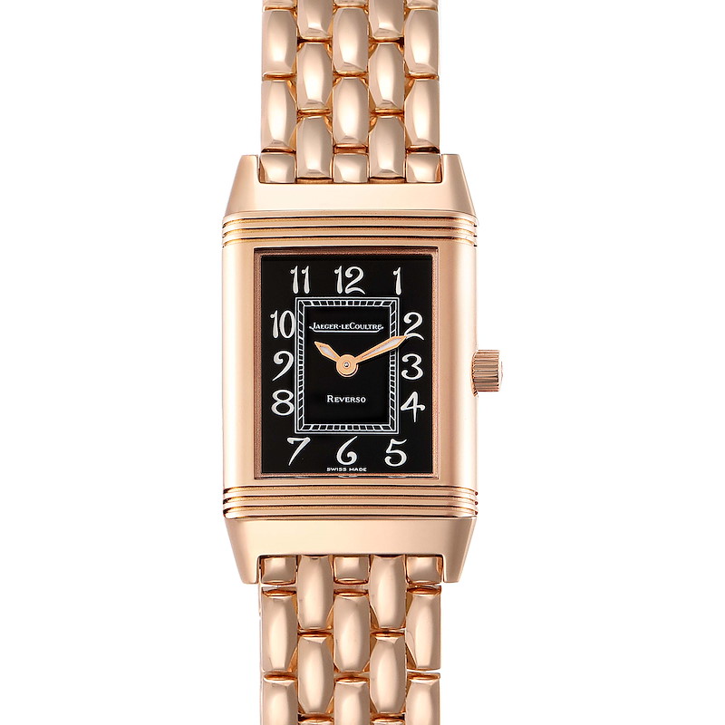 Jaeger LeCoultre Reverso Rose Gold Ladies Watch 260.2.86 Box Papers SwissWatchExpo