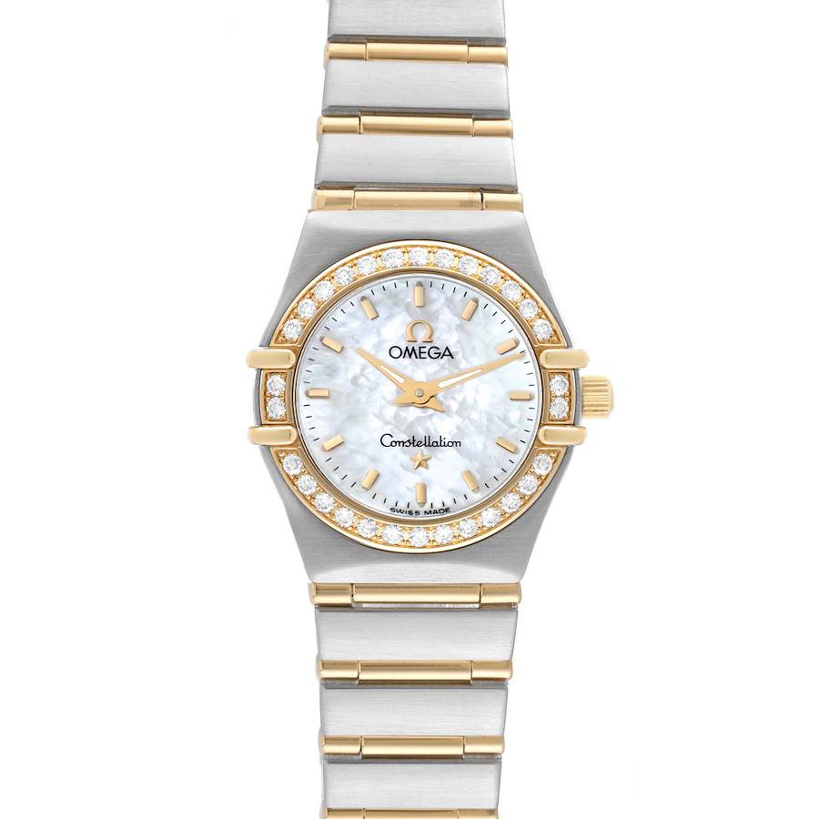 Omega Constellation Steel Yellow Gold Mother of Pearl Diamond Watch 1267.70.00 Box Card SwissWatchExpo