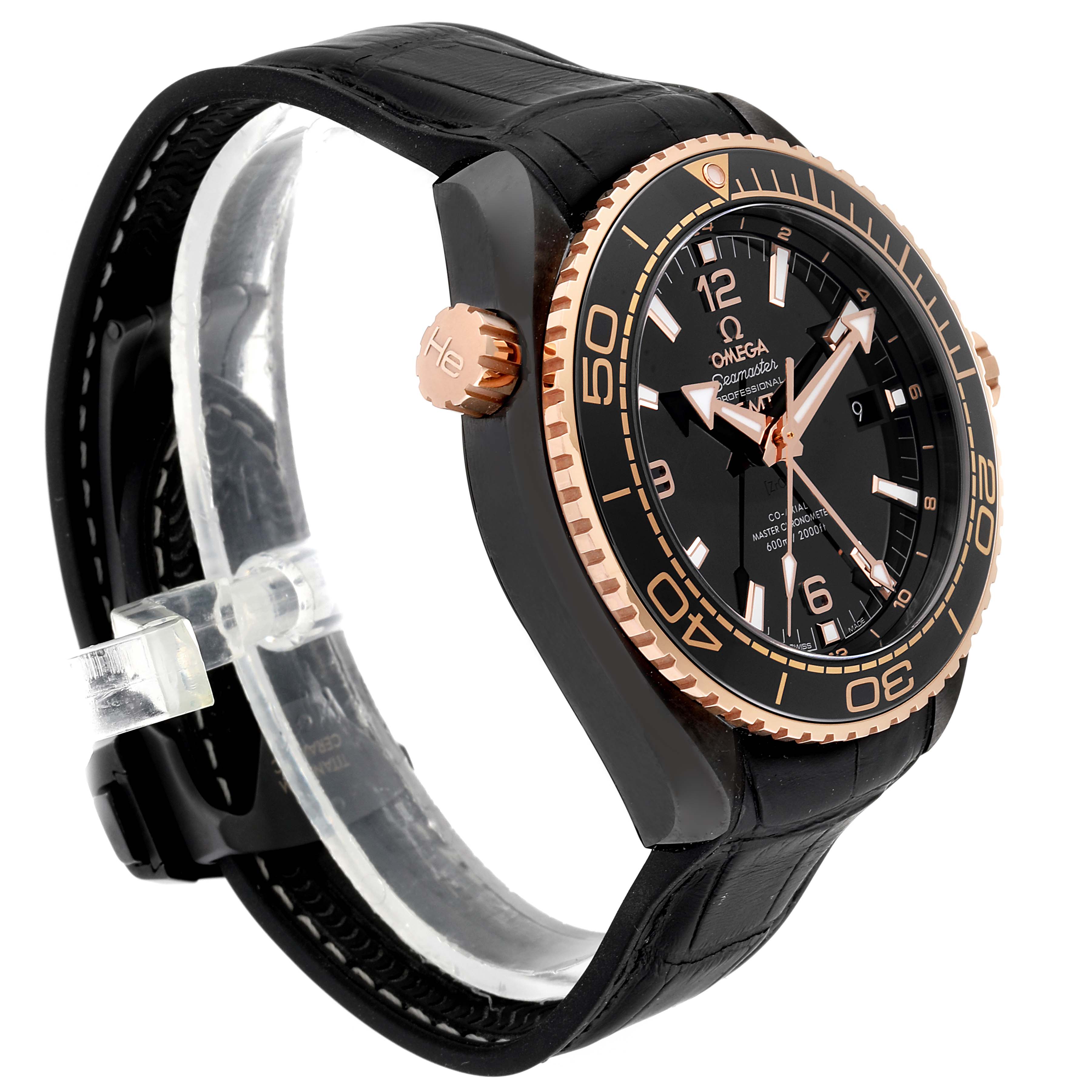 omega planet ocean deep black gmt