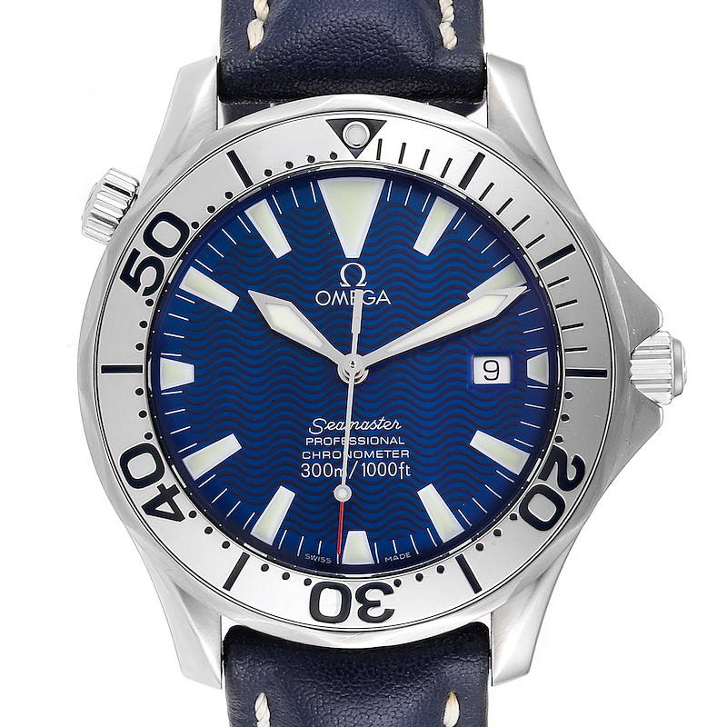 Omega Seamaster 300M Blue Dial Steel Mens Watch 2255.80.00 SwissWatchExpo