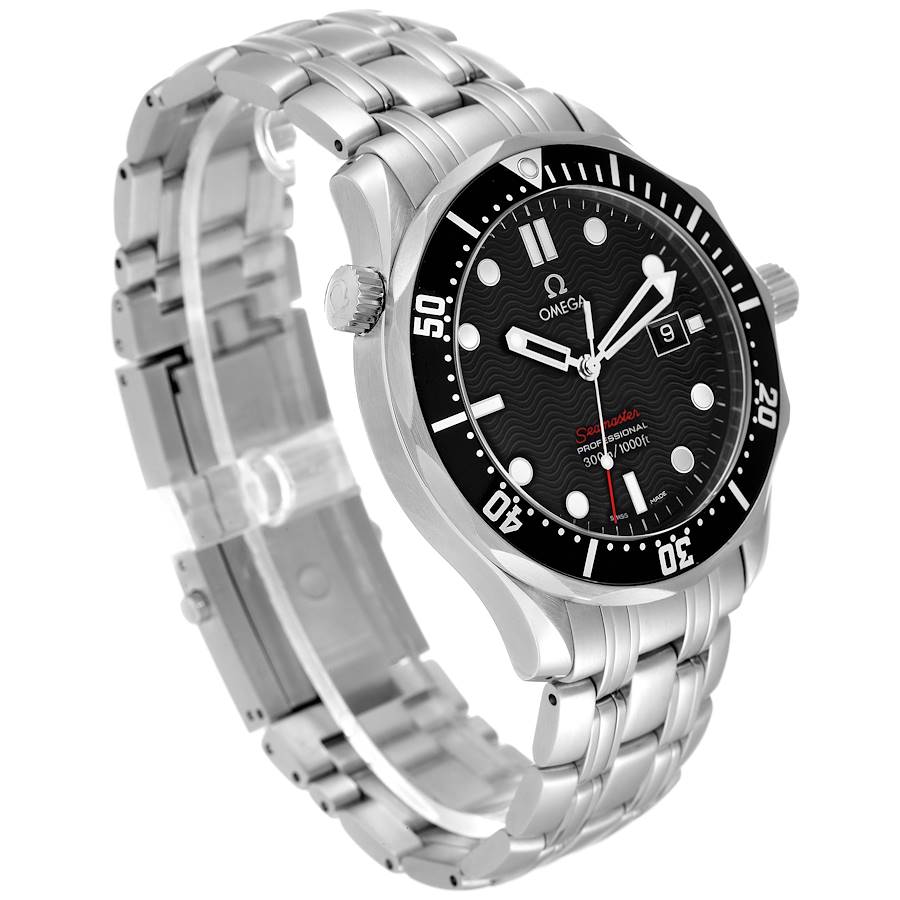 Omega Seamaster Quartz Black Dial Steel Mens Watch 212.30.41.61