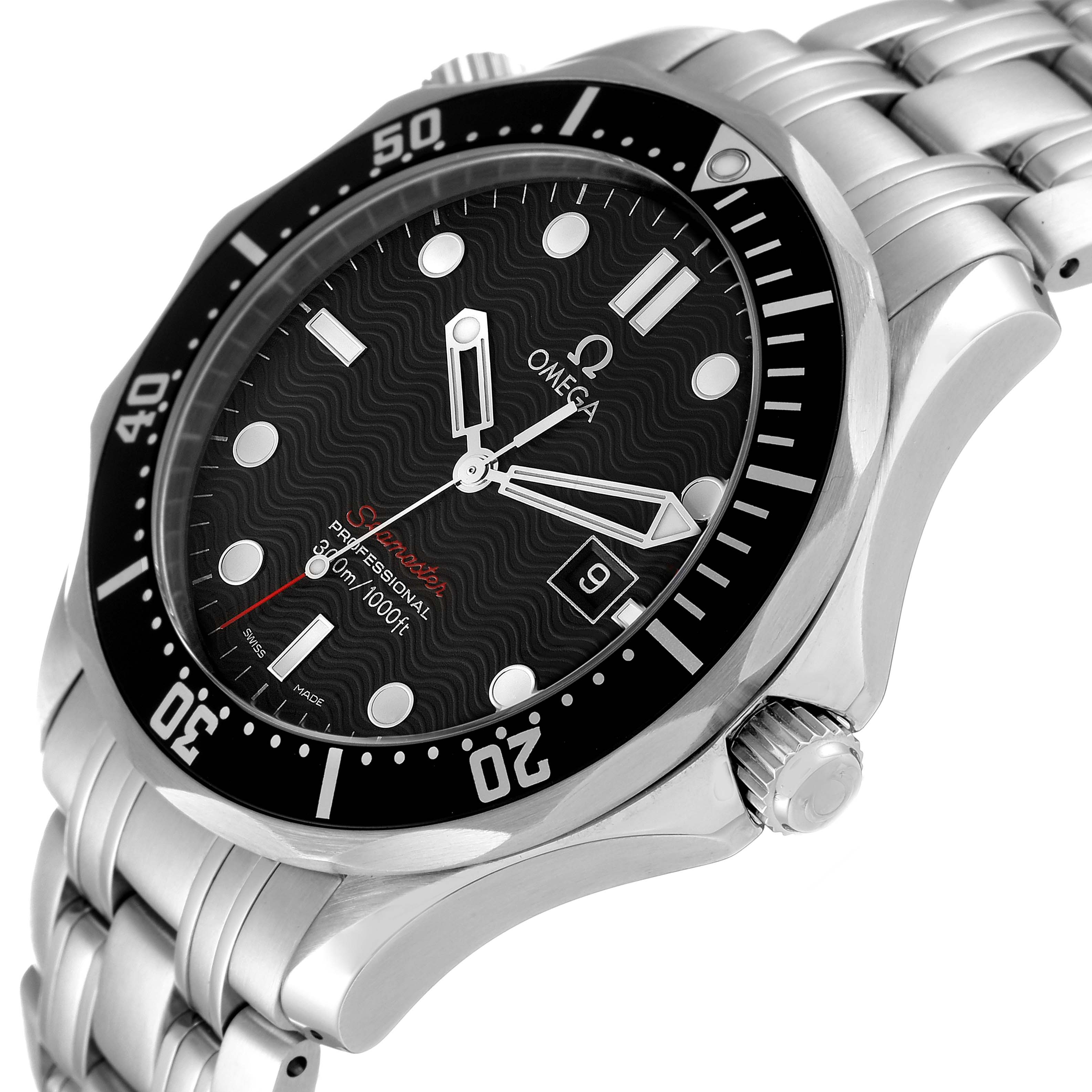 Omega Seamaster Quartz Black Dial Steel Mens Watch 212.30.41.61.01.001 ...