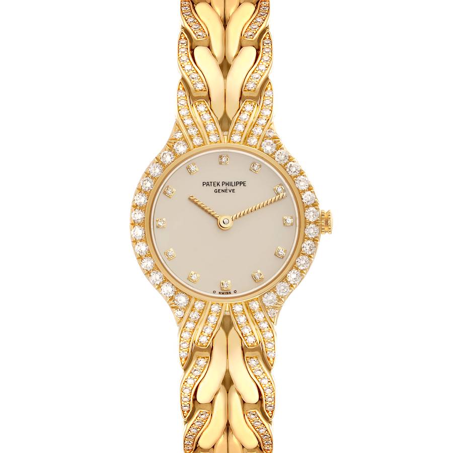 Patek Philippe La Flamme 18k Yellow Gold Diamond Ladies Watch 4816 SwissWatchExpo