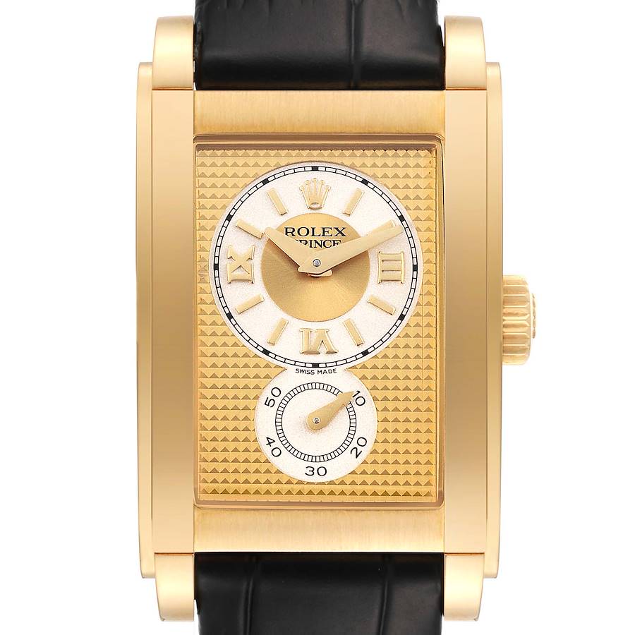 Rolex Cellini Prince Yellow Gold Champagne Roman Dial Mens Watch 5440 SwissWatchExpo