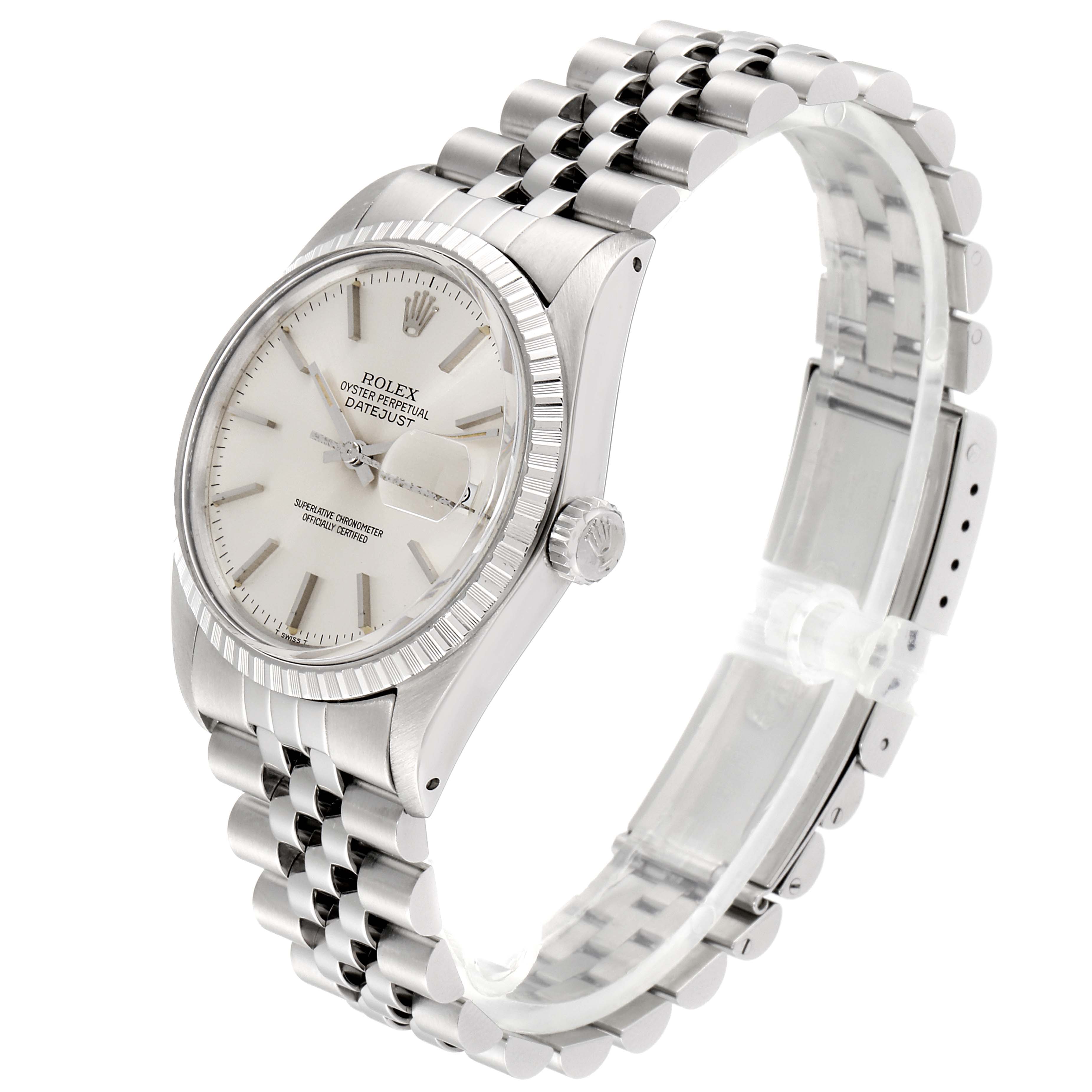 The Vintage Collection Rolex watch is shown at a slight angle showcasing the watch face, bezel, crown, and band.