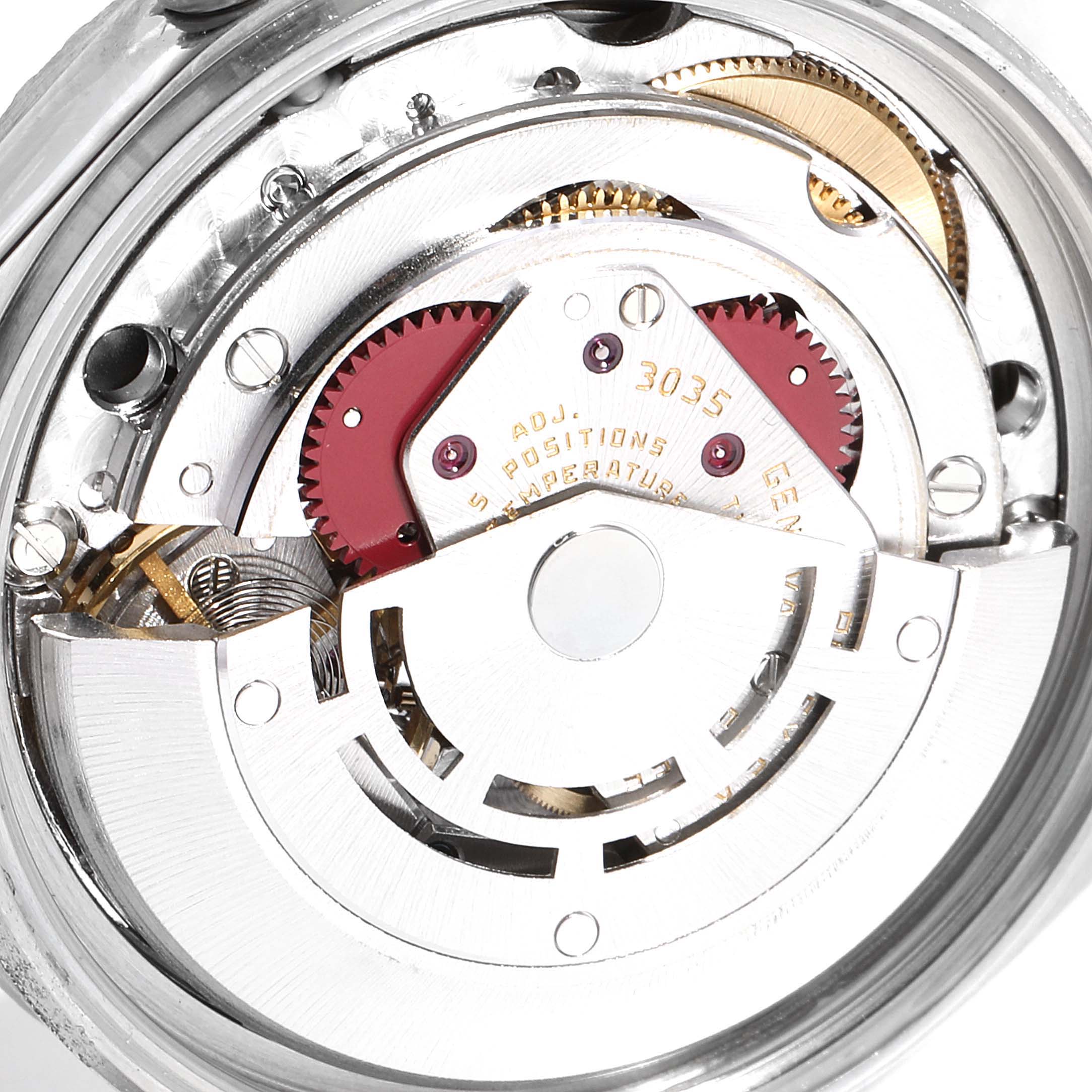 This image shows the intricate movement and internal mechanism of the Vintage Collection model by Rolex.