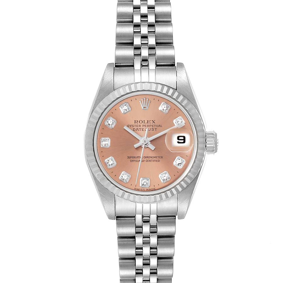 Rolex Datejust Steel White Gold Salmon Diamond Dial Ladies Watch 79174 SwissWatchExpo