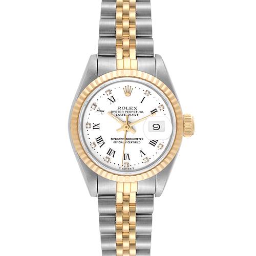 Photo of Rolex Datejust White Roman Dial Steel Yellow Gold Ladies Watch 69173