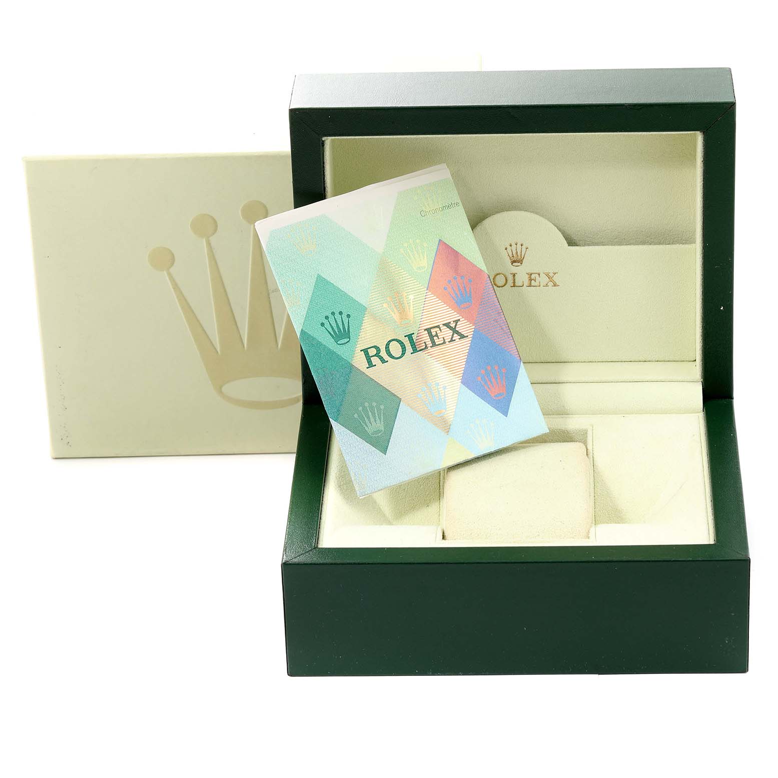 The image shows the box and authentication card for a Rolex Submariner 16610 Men's Stainless Steel Black Dial 16610 Men's Stainless Steel Black Dial watch.